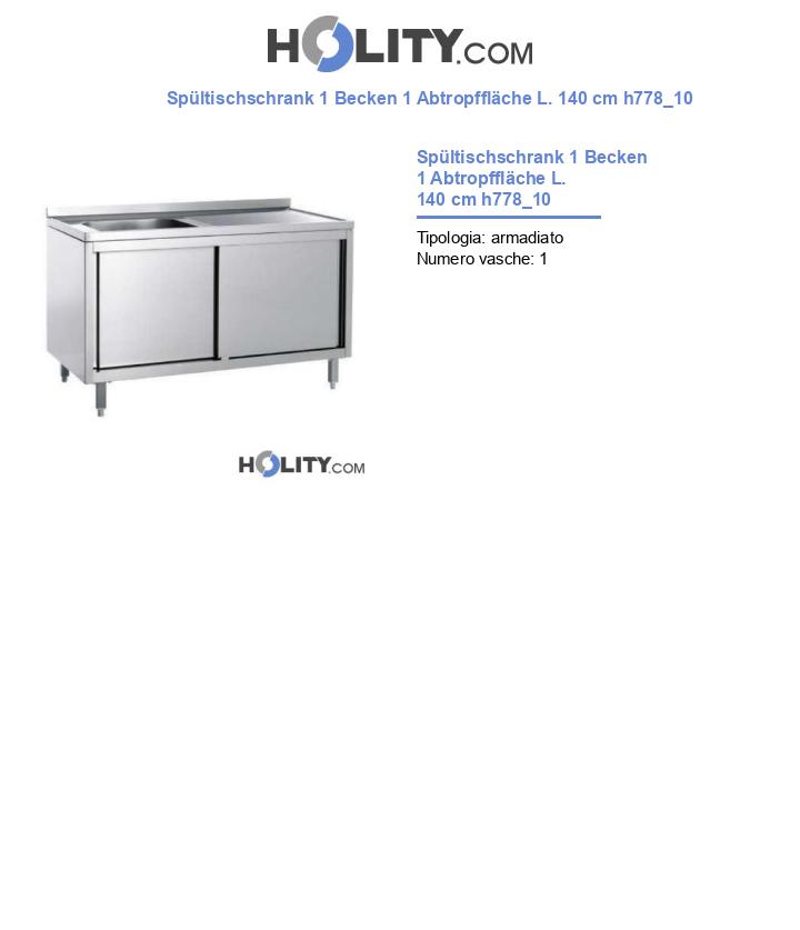 Spültischschrank 1 Becken 1 Abtropffläche L. 140 cm h778_10