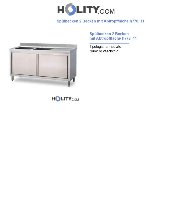 Spülbecken 2 Becken mit Abtropffläche h778_11
