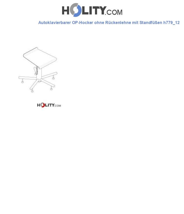 Autoklavierbarer OP-Hocker ohne Rückenlehne mit Standfüßen h779_12