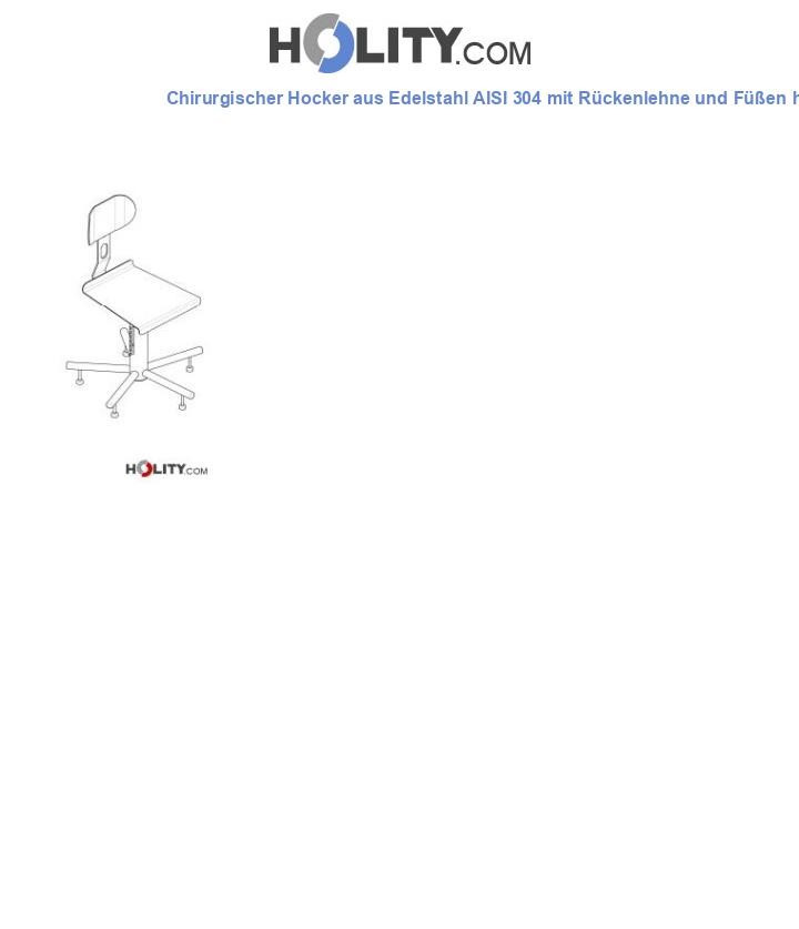 Chirurgischer Hocker aus Edelstahl AISI 304 mit Rückenlehne und Füßen h779_14