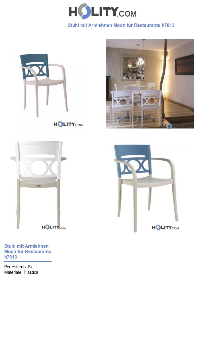 Stuhl mit Armlehnen Moon für Restaurants h7813
