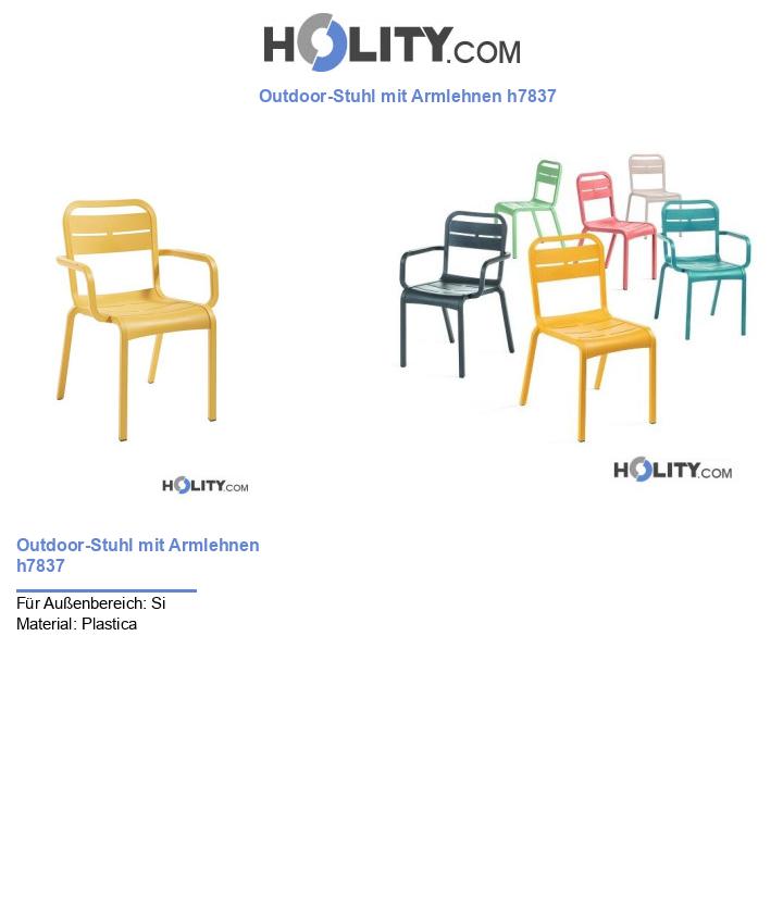 Outdoor-Stuhl mit Armlehnen h7837