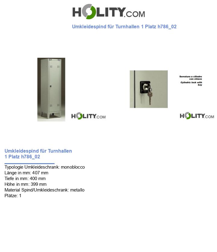 Umkleidespind für Turnhallen 1 Platz h786_02