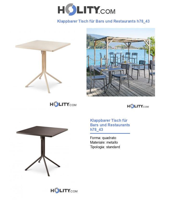 Klappbarer Tisch für Bars und Restaurants h78_43