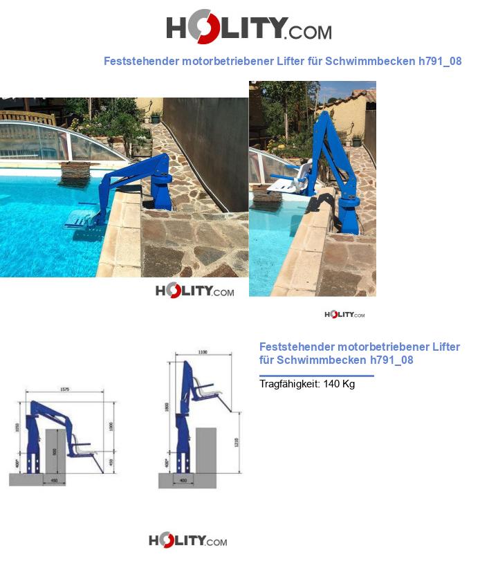 Feststehender motorbetriebener Lifter für Schwimmbecken h791_08