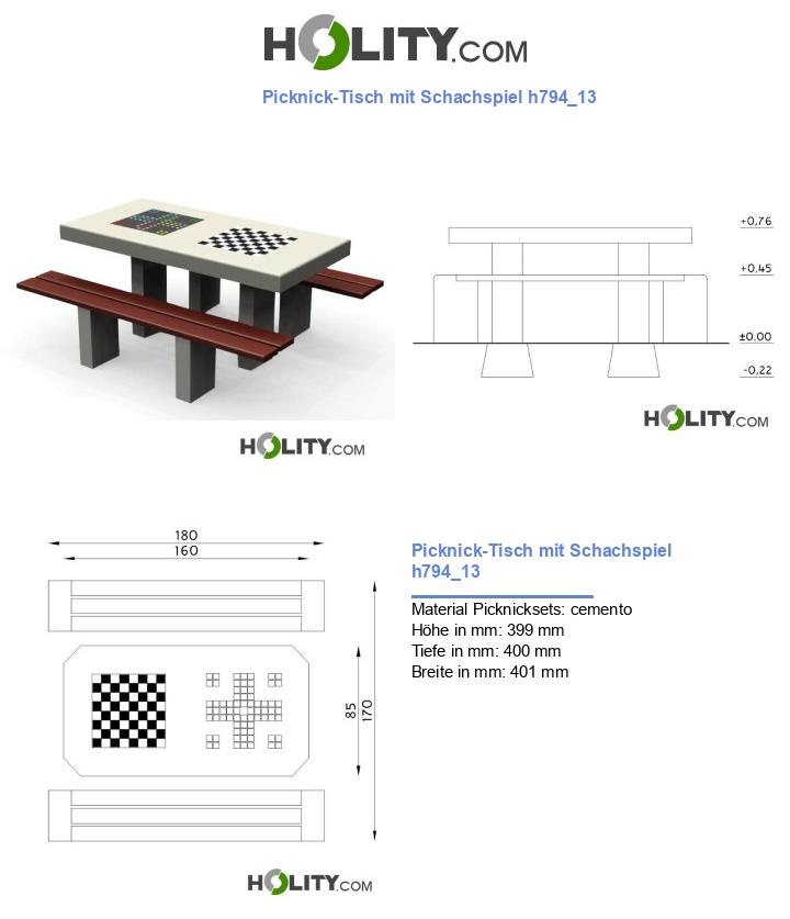 Picknick-Tisch mit Schachspiel h794_13