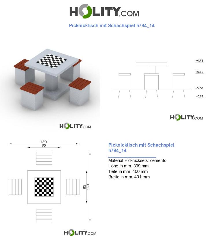 Picknicktisch mit Schachspiel h794_14