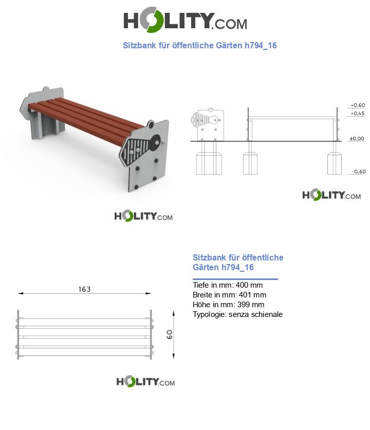 Sitzbank für öffentliche Gärten h794_16