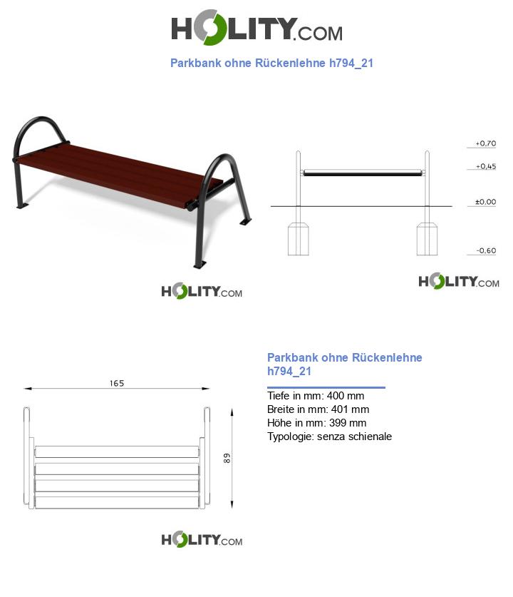 Parkbank ohne Rückenlehne h794_21