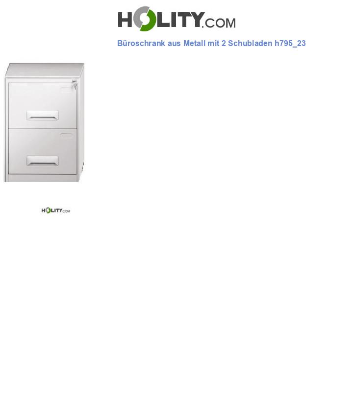 Büroschrank aus Metall mit 2 Schubladen h795_23
