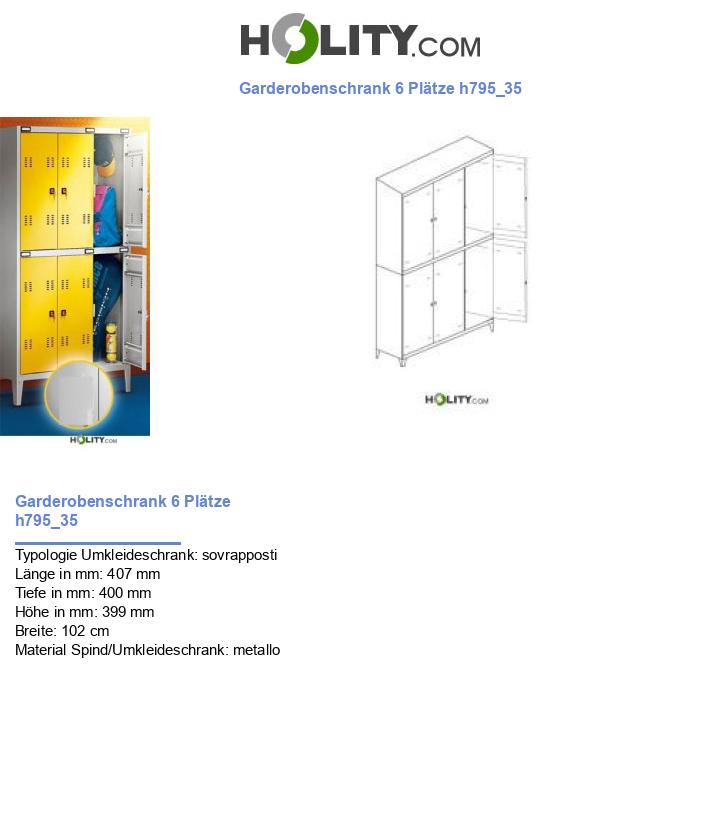 Garderobenschrank 6 Plätze h795_35