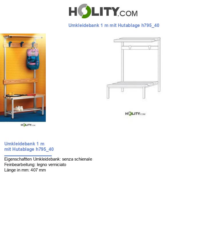 Umkleidebank 1 m mit Hutablage h795_40