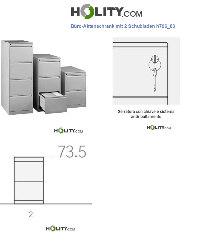 Büro-Aktenschrank mit 2 Schubladen h796_03