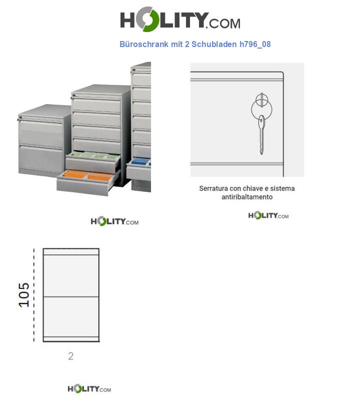 Büroschrank mit 2 Schubladen h796_08