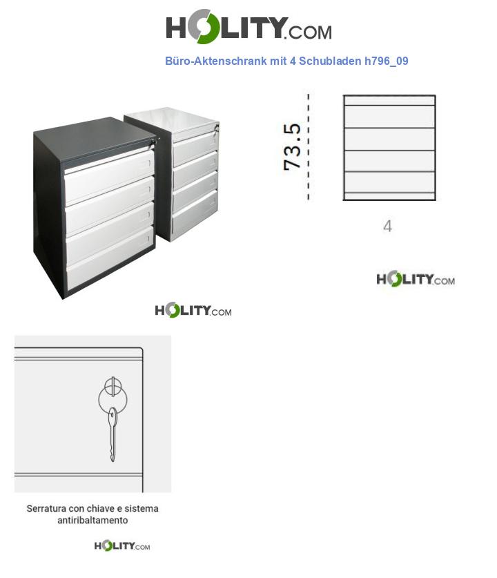 Büro-Aktenschrank mit 4 Schubladen h796_09