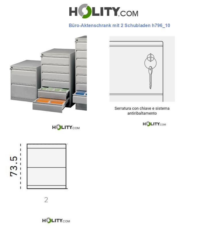 Büro-Aktenschrank mit 2 Schubladen h796_10