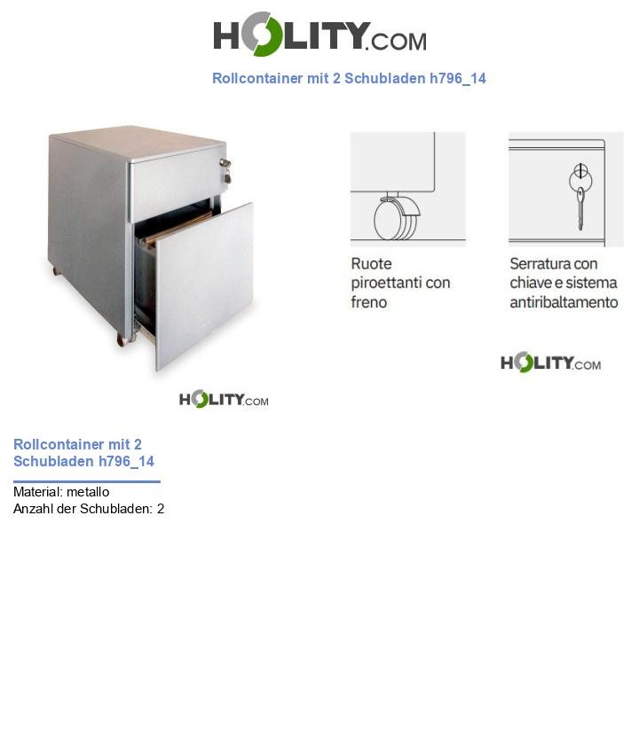 Rollcontainer mit 2 Schubladen h796_14