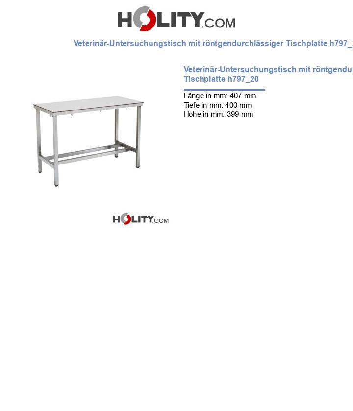 Veterinär-Untersuchungstisch mit röntgendurchlässiger Tischplatte h797_20