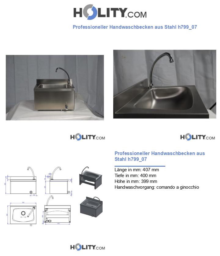 Professioneller Handwaschbecken aus Stahl h799_07