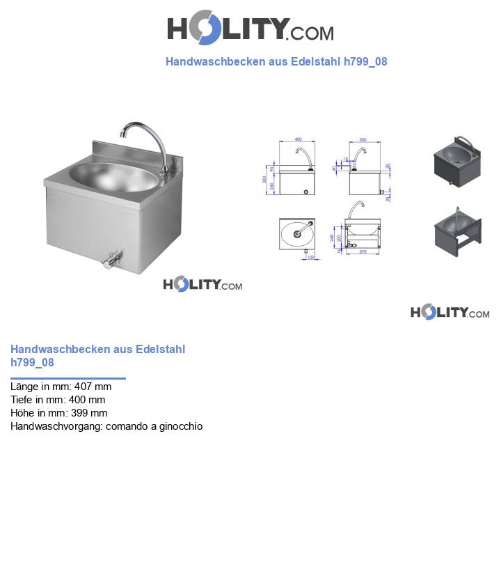 Handwaschbecken aus Edelstahl h799_08