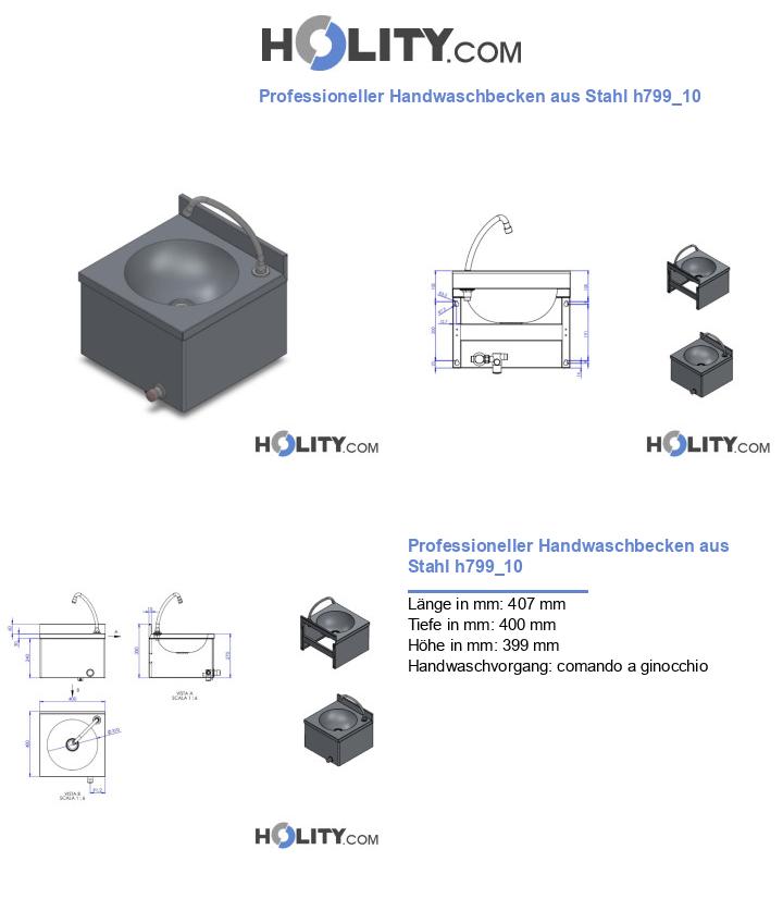 Professioneller Handwaschbecken aus Stahl h799_10