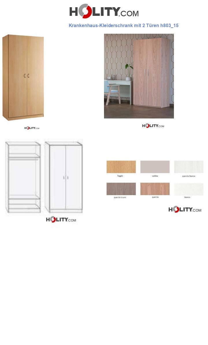 Krankenhaus-Kleiderschrank mit 2 Türen h803_15