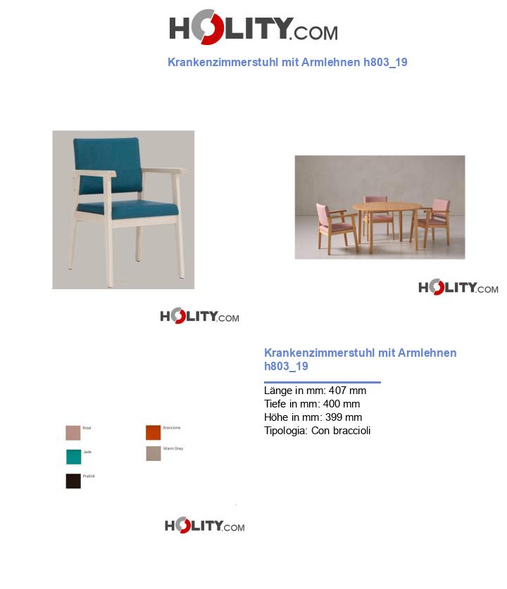 Krankenzimmerstuhl mit Armlehnen h803_19