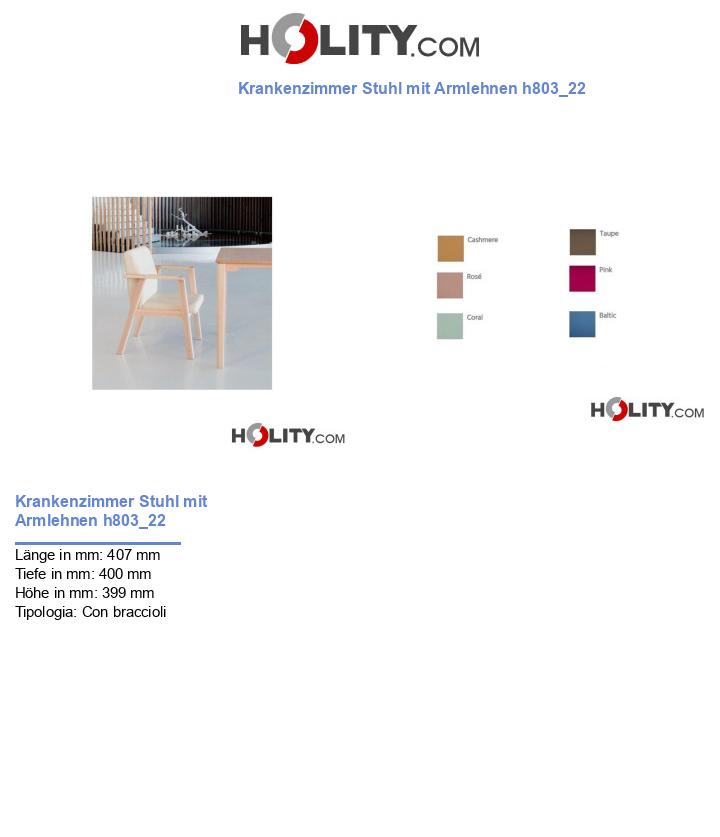 Krankenzimmer Stuhl mit Armlehnen h803_22