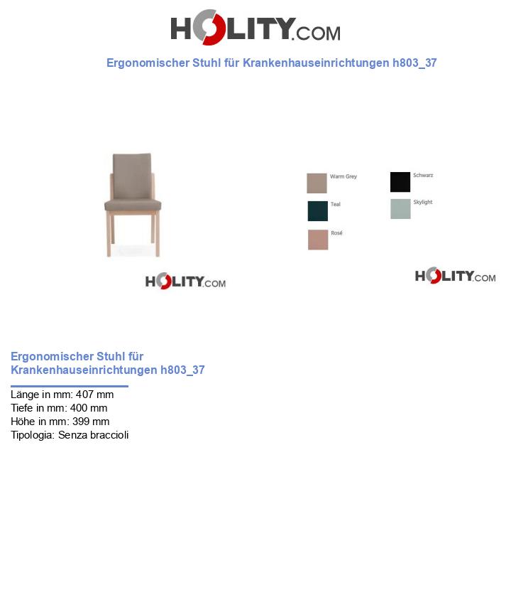 Ergonomischer Stuhl für Krankenhauseinrichtungen h803_37