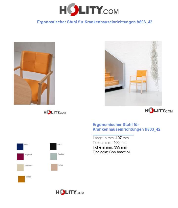 Ergonomischer Stuhl für Krankenhauseinrichtungen h803_42