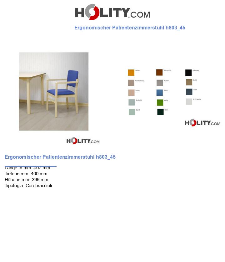 Ergonomischer Patientenzimmerstuhl h803_45