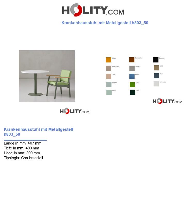 Krankenhausstuhl mit Metallgestell h803_50