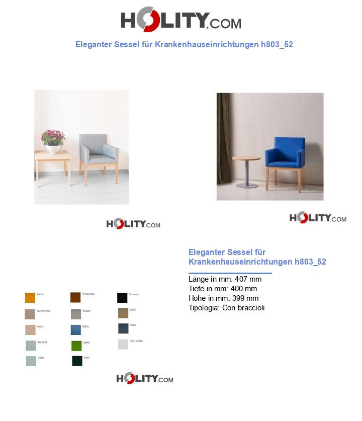 Eleganter Sessel für Krankenhauseinrichtungen h803_52