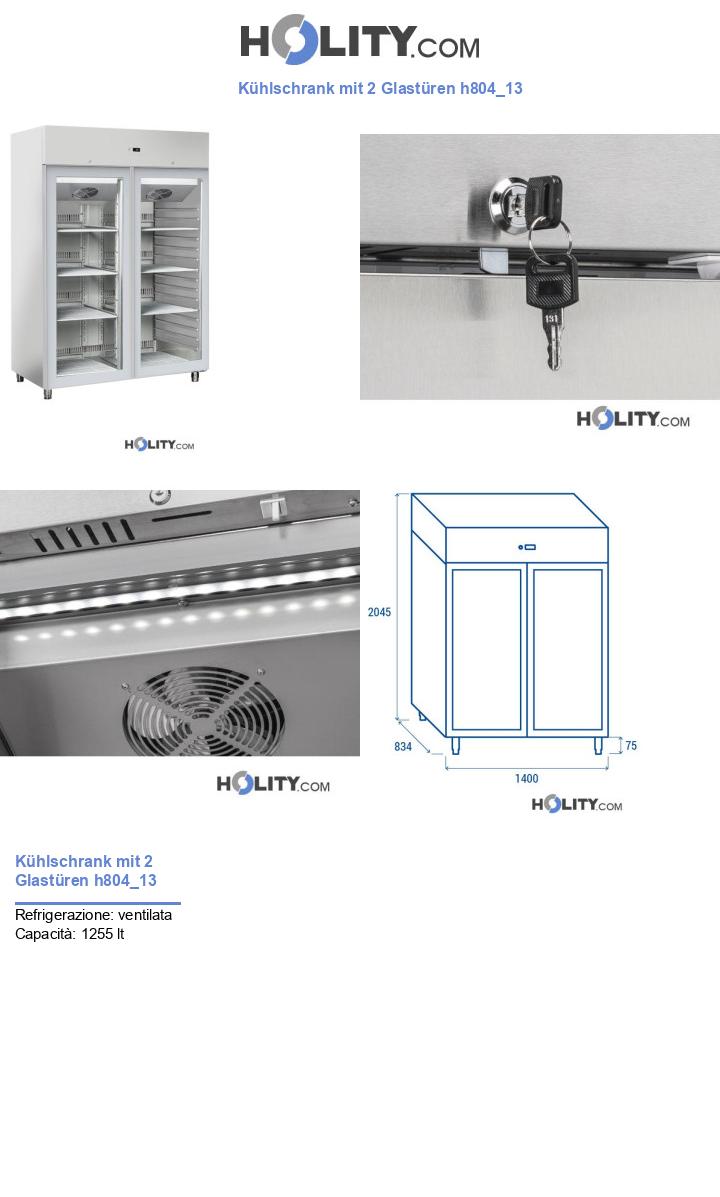 Kühlschrank mit 2 Glastüren h804_13