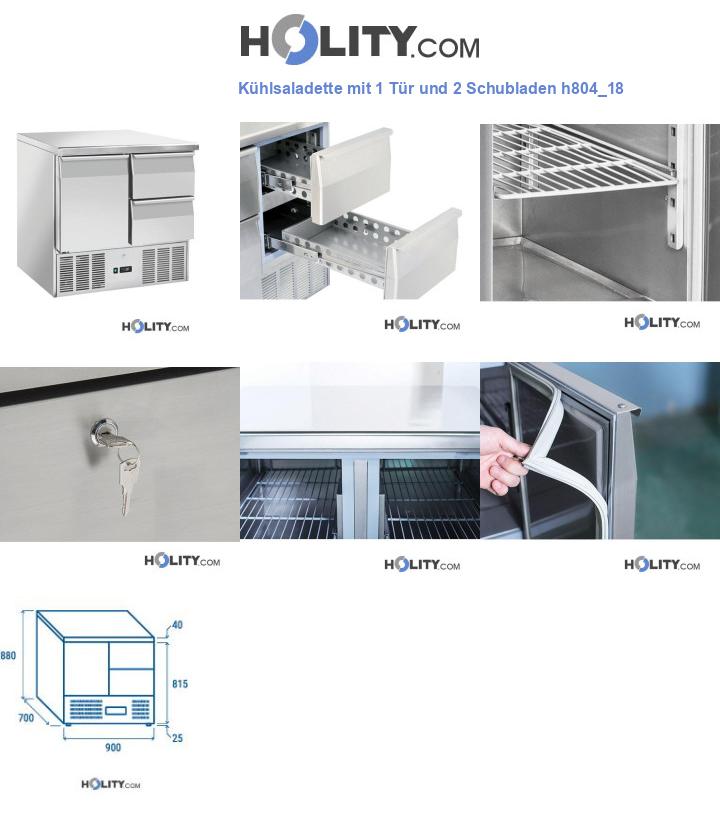 Kühlsaladette mit 1 Tür und 2 Schubladen h804_18