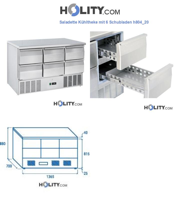 Saladette Kühltheke mit 6 Schubladen h804_20