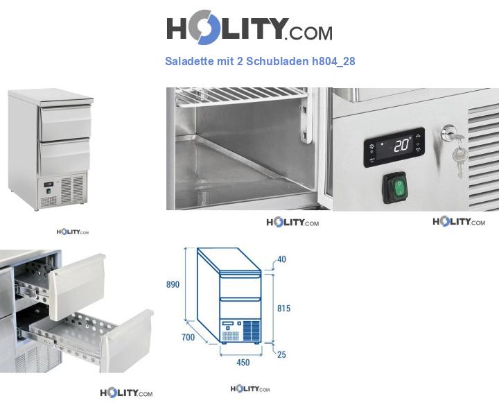 Saladette mit 2 Schubladen h804_28