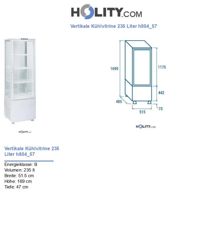 Vertikale Kühlvitrine 235 Liter h804_57