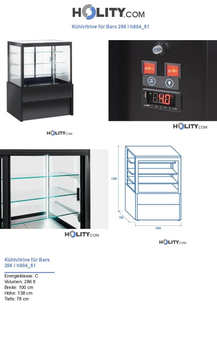 Kühlvitrine für Bars 286 l h804_61