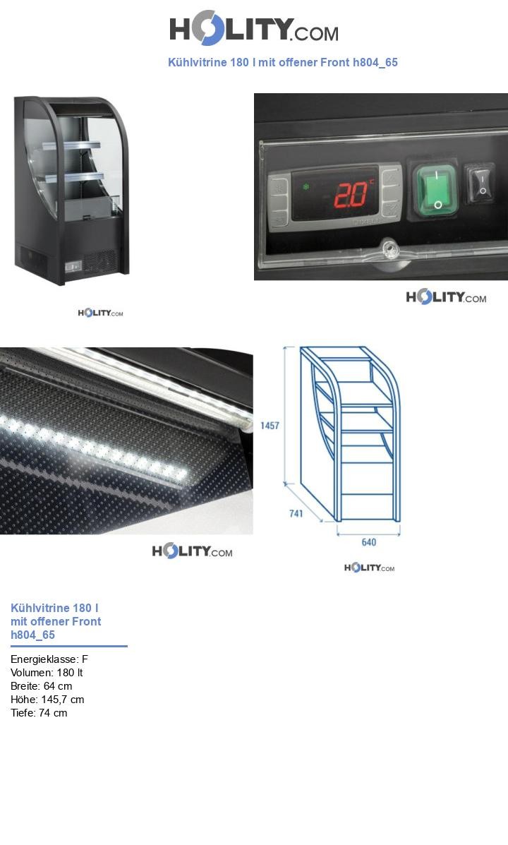 Kühlvitrine 180 l mit offener Front h804_65