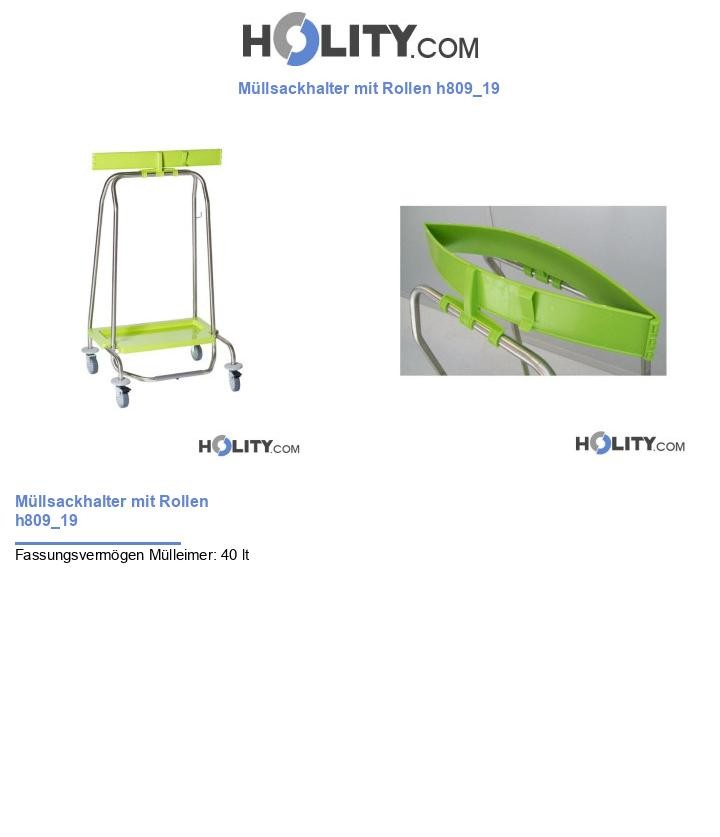 Müllsackhalter mit Rollen h809_19