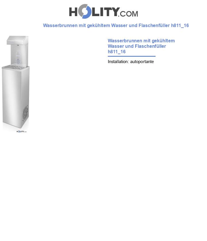 Wasserbrunnen mit gekühltem Wasser und Flaschenfüller h811_16