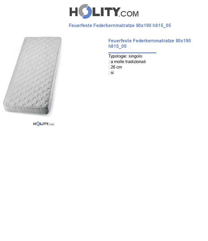 Feuerfeste Federkernmatratze 80x190 h815_05