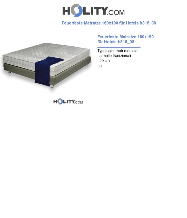 Feuerfeste Matratze 160x190 für Hotels h815_08