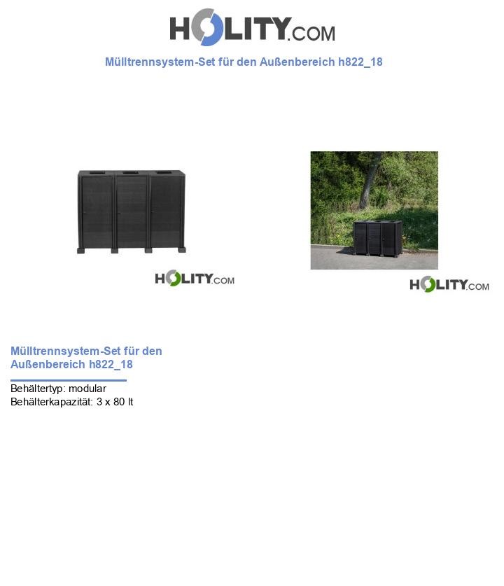 Mülltrennsystem-Set für den Außenbereich h822_18