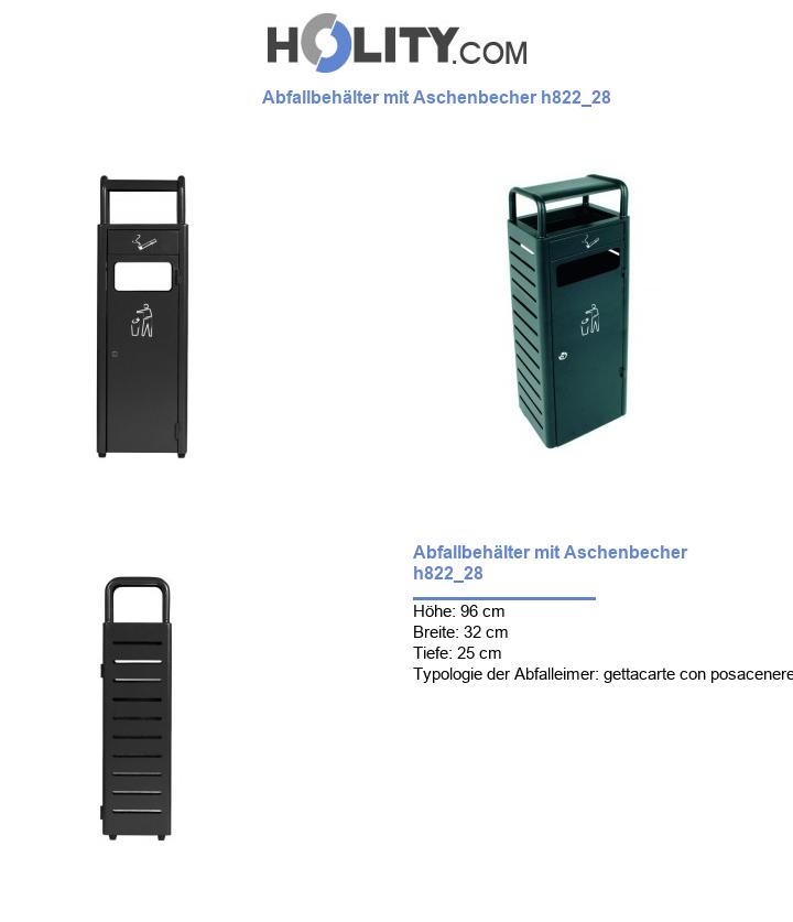 Abfallbehälter mit Aschenbecher h822_28