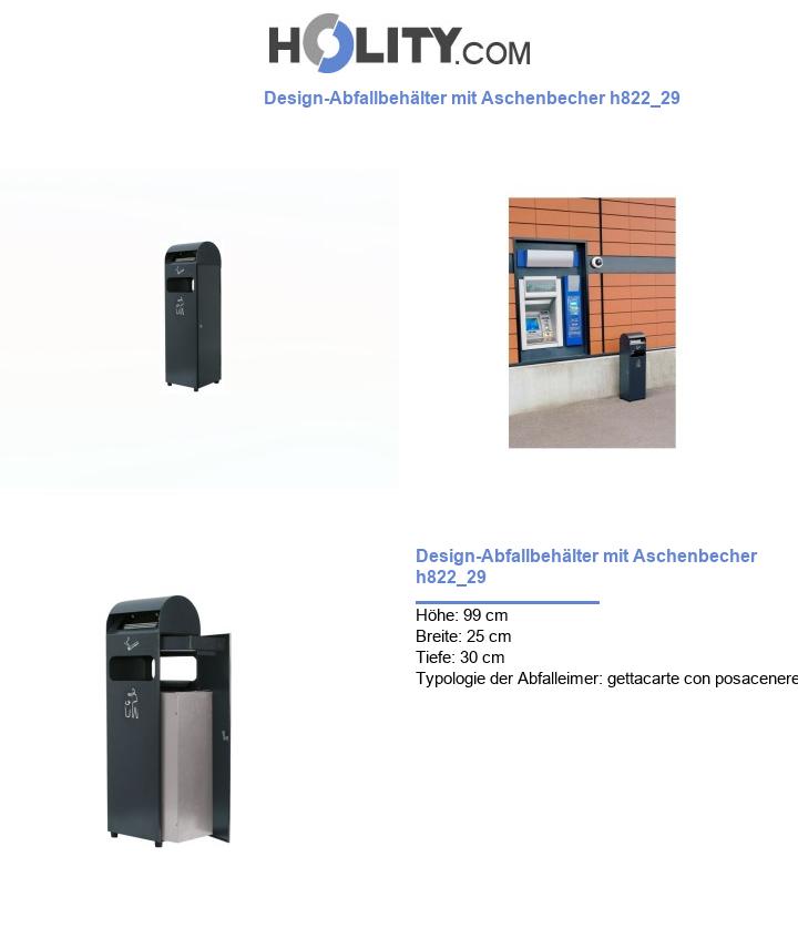 Design-Abfallbehälter mit Aschenbecher h822_29