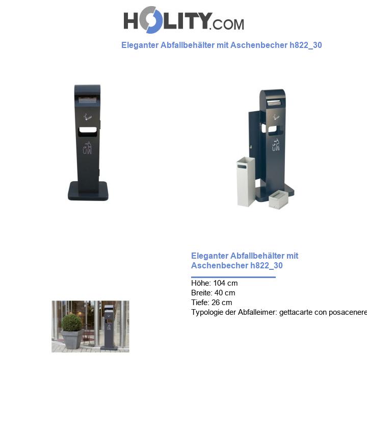Eleganter Abfallbehälter mit Aschenbecher h822_30