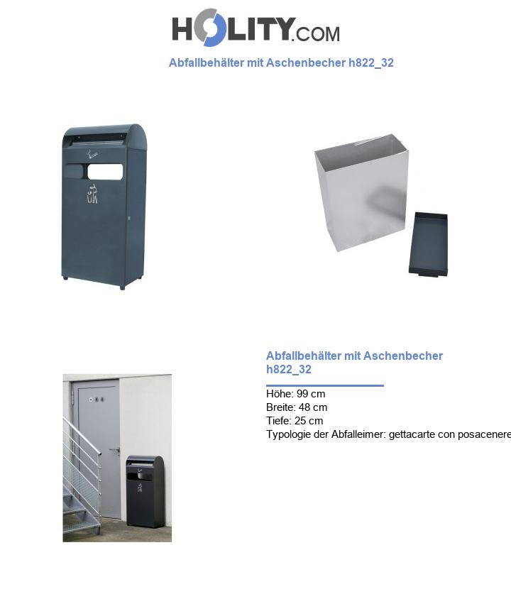 Abfallbehälter mit Aschenbecher h822_32