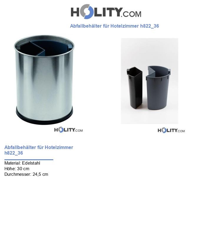 Abfallbehälter für Hotelzimmer h822_36